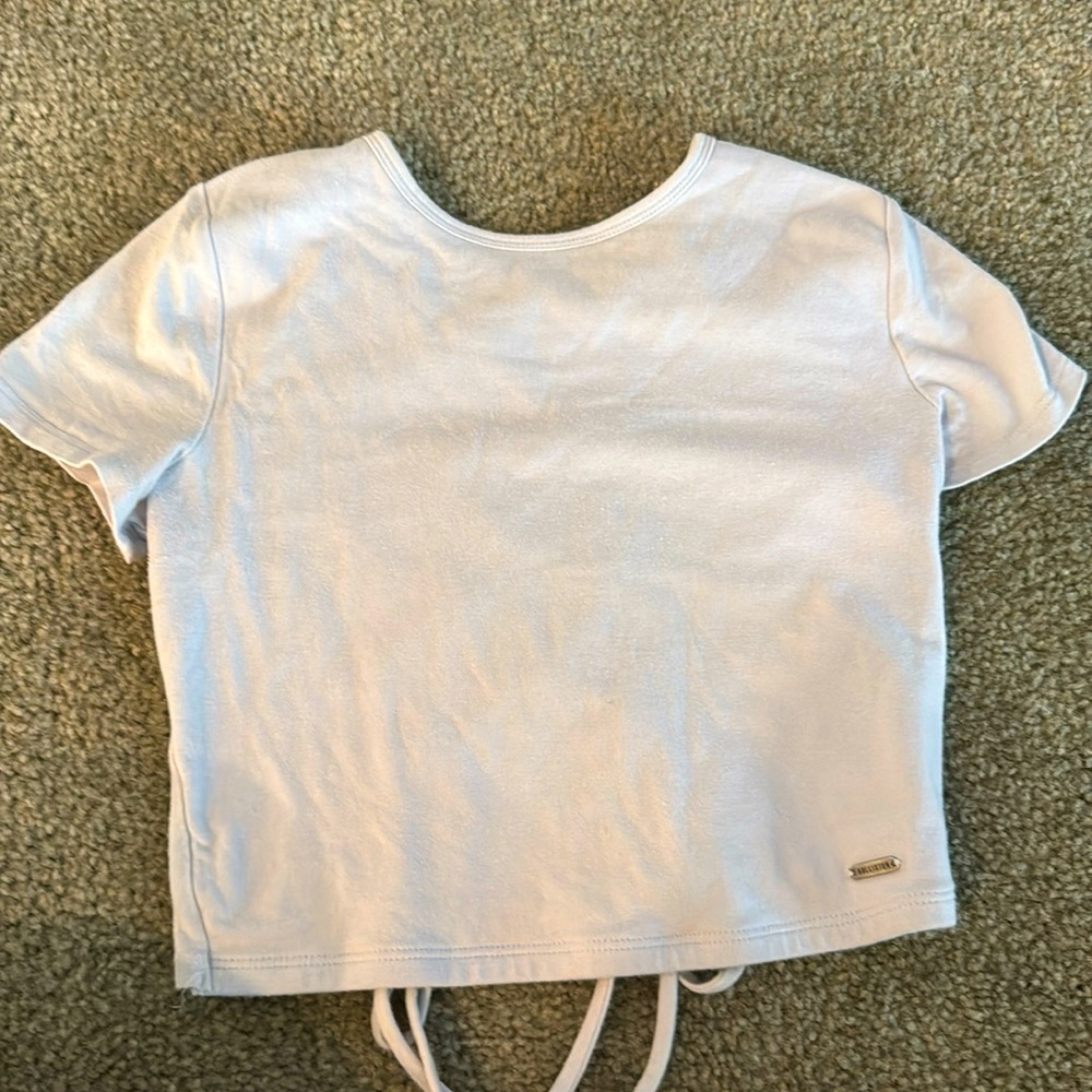 Hollister White Crop Top with Back Tie